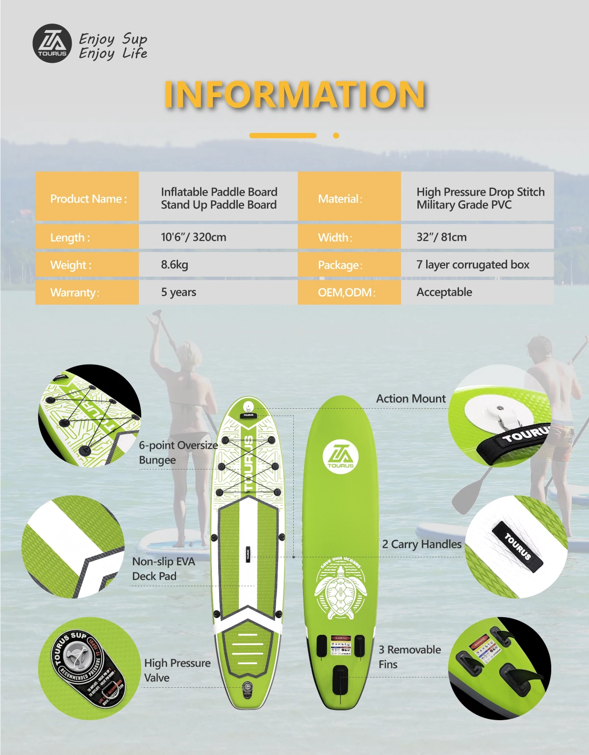 Tourus Morden Style Wholesale Sup Paddleboard Surfboard Inflatable