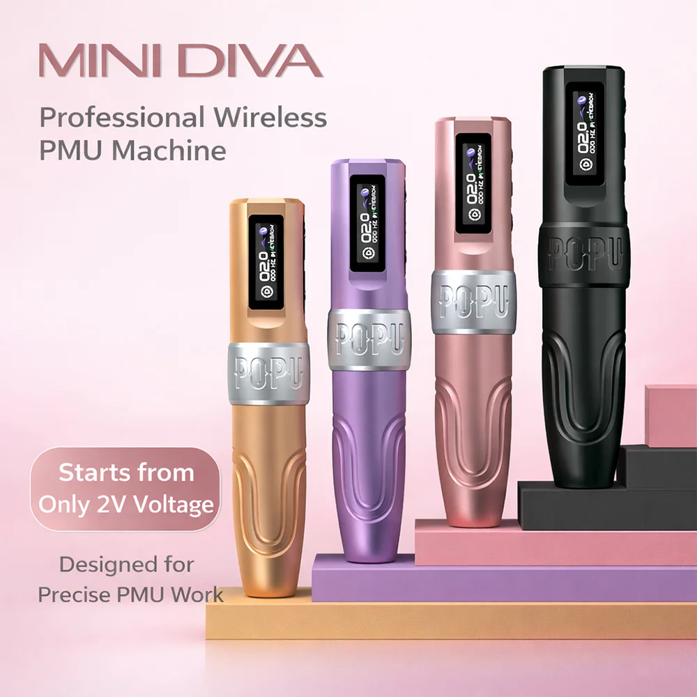 Mini Diva ワイヤレスタトゥーマシン - 軽量デジタルPMU機器 2V対応
