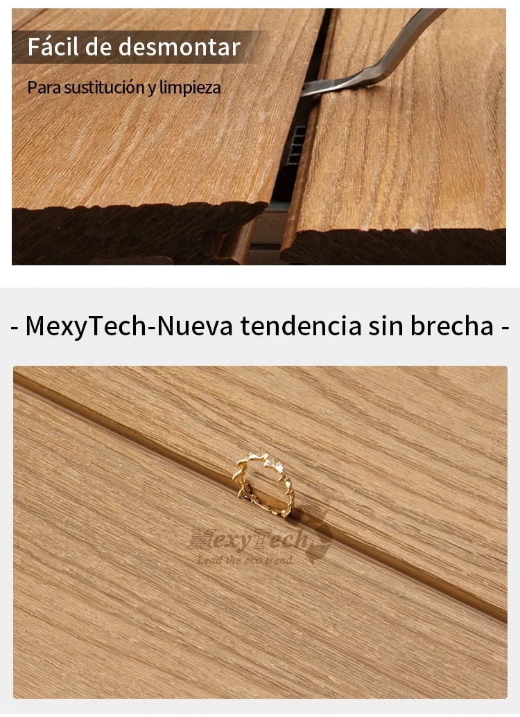 ZipDeck Easy to Install & Replace Solid Decking Wood Plastic Composite Co-extrusion Wpc Composite Decking Boards Flooring
