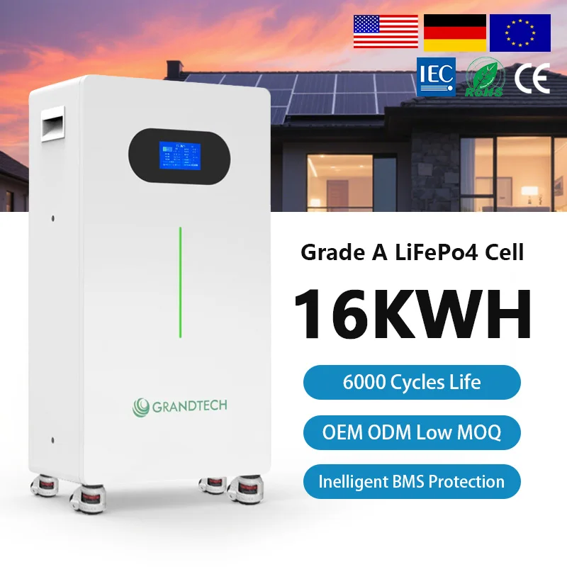 Gulv Lavspændingshjem 10 kWh 20 kWh 15 kWh 16 kWh 5 kW Lifepo4 batterier 48 V 51,2 V 100 Ah 200 Ah 314 Ah batteri Lithium Power Wall