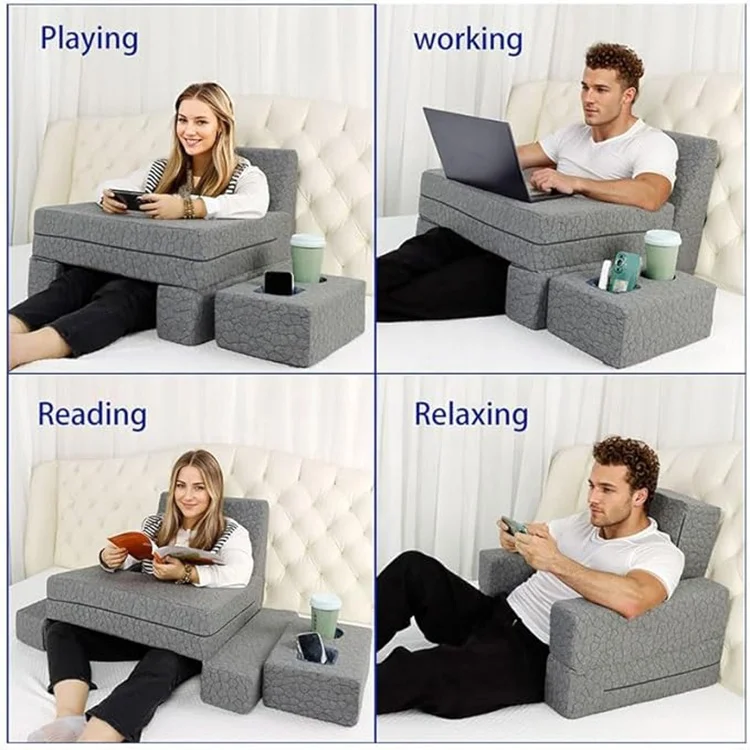 Large Arm Rest Pillow for Adult Height Adjustable Reading Pillow for Gaming Foldable Lap Desk Pillow for Working