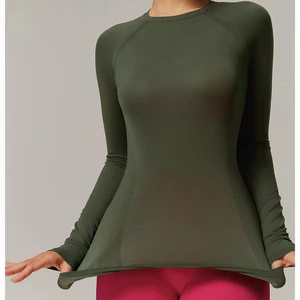 New Design Thread Seamless Long Sleeve Yoga Clothes Casual Quick-drying Fitness Clothes Running Sports Top for Women