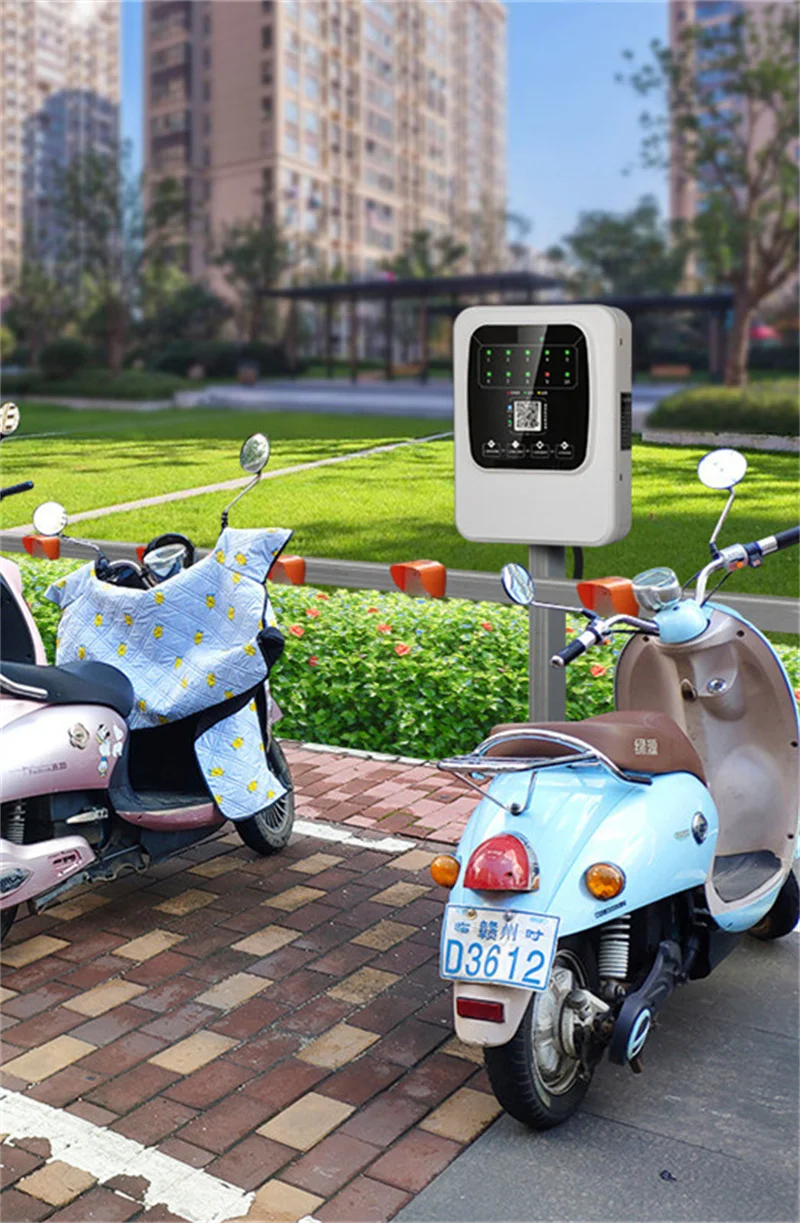 10 Way Electric Charging Bikes Motorcycle Ebike Charging Station Commercial Charging Stations