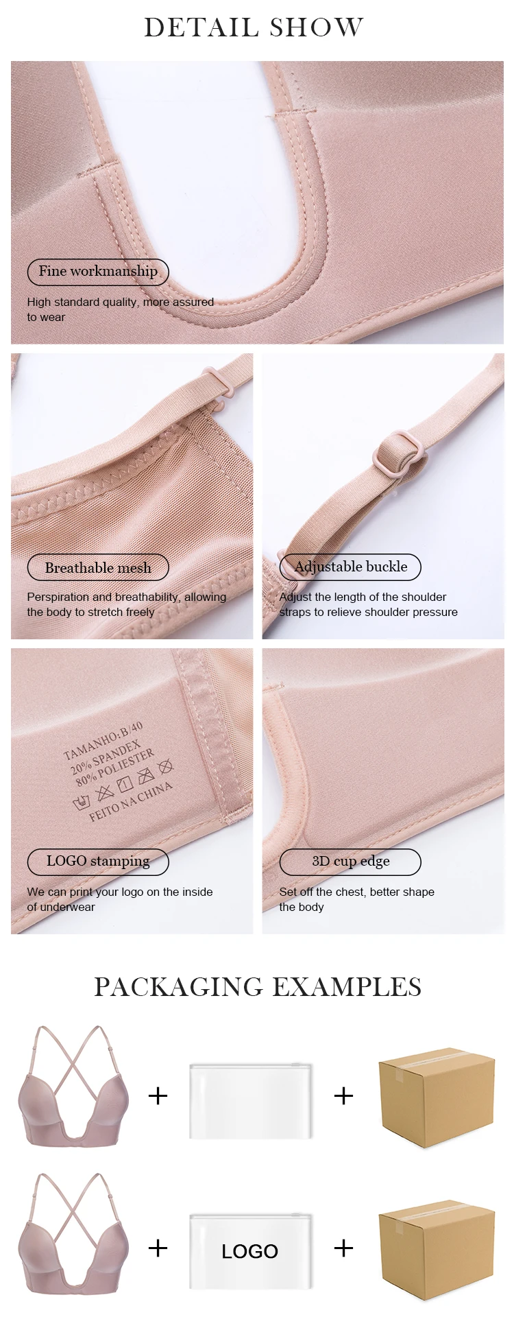 Yiyun Wholesale Comfortable Solid One Piece Bra Women Sexy Female Push