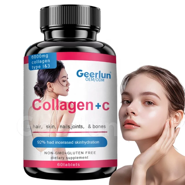 Hot Sale Collagen Pills for Hair Growth Skin Whitening Vitamin C Supplements Collagen Tablets