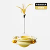UFO-shaped roly-poly turntable (yellow) [Can dispense food]