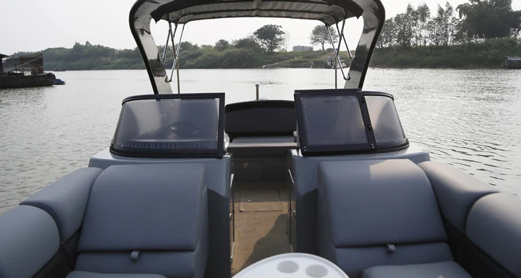 Custom Inboard Pontoon 27ft Luxury Fiberglass Sport Pontoon Boat with Inboard Motor for Sale ...