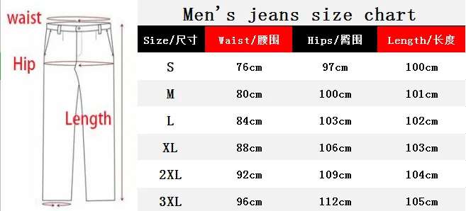 Men’s Faded Skinny Fit Jeans - Slim Fit Stretch Denim, Casual Style Size Chart