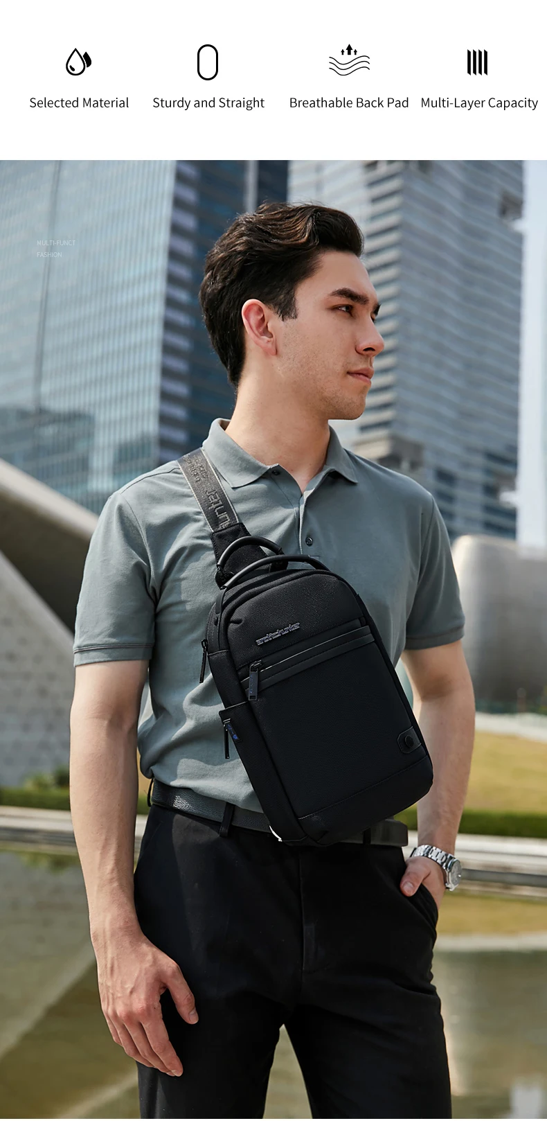 2023 ARCTIC HUNTER New arrival chest bags for men shoulder sling smart bags Lightweight crossbody sling bag men
