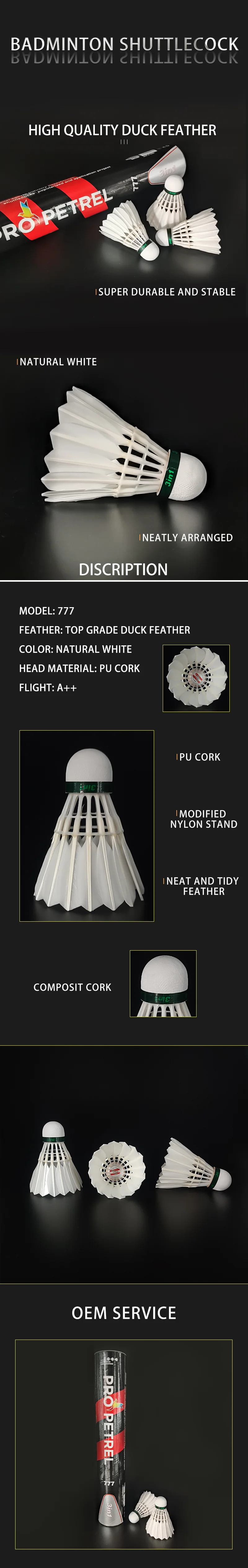 Cost-effective Durable 3in1 Hybrid Type Training Shuttlecock Natural Feather Badminton Shuttlecock Badminton supplier