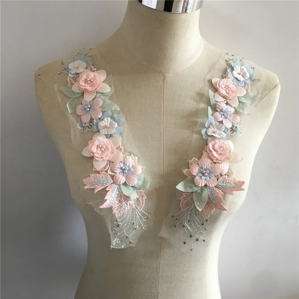 Buy 1 Get 1 FREE !!! Detachable Oversized 3D Floral store Lace Cotton Collar embellishment with pearled, Handmade Floral Collars/ FREE SHIPPING