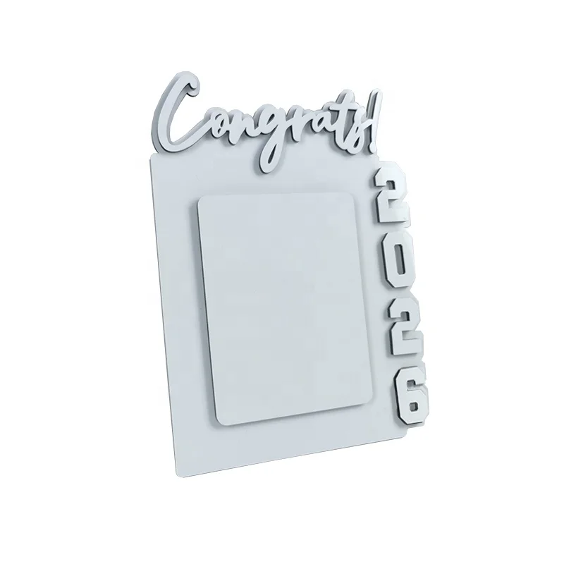 Graduation Gift 3D Steric Customized Logo Congratulations 2026 Photo Slate Sublimation Blank Congrats 2026 Photo Frame