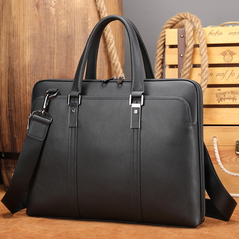 MARRANT Men's Business Classic Black Briefcase Genuine Leather