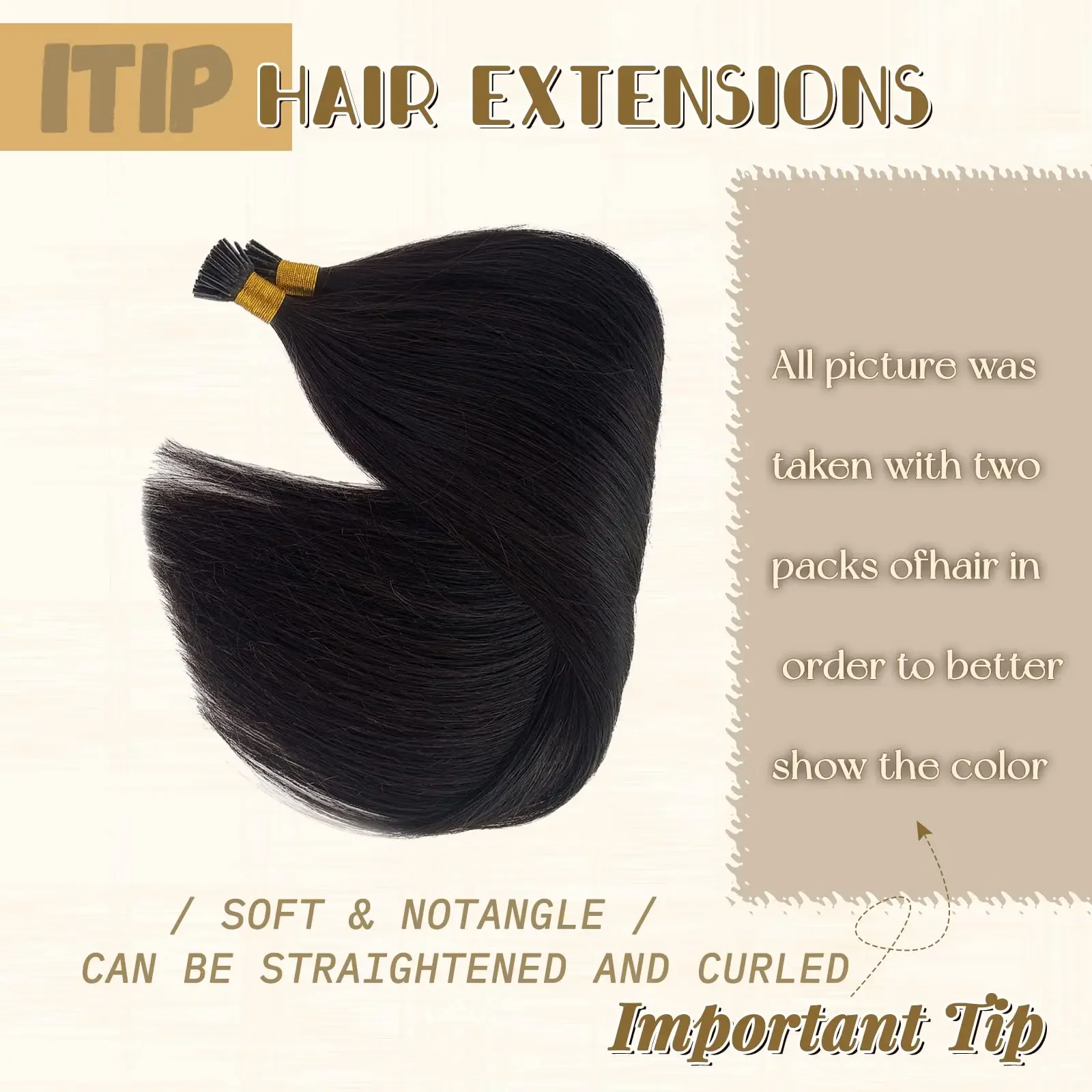 Glatte I-Tip-Haarverlängerungen, 100 % Echthaar, Nr. 1B, natürliche Farbe, Keratin-Kapsel-Fusion, 50 g/Packung, für Frauen_voghion.com