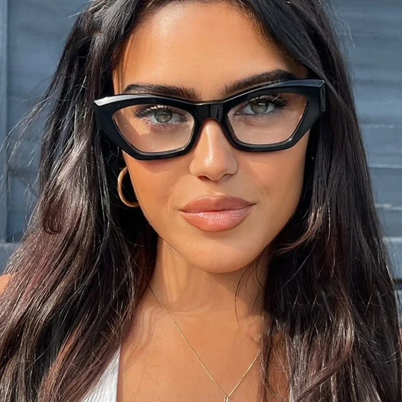 Acetate Black Glasses Women 2024 Cat Eye Transparent Eyeglasses Frames  Fashion High Quality Optical Computer Eyewear Spectacles