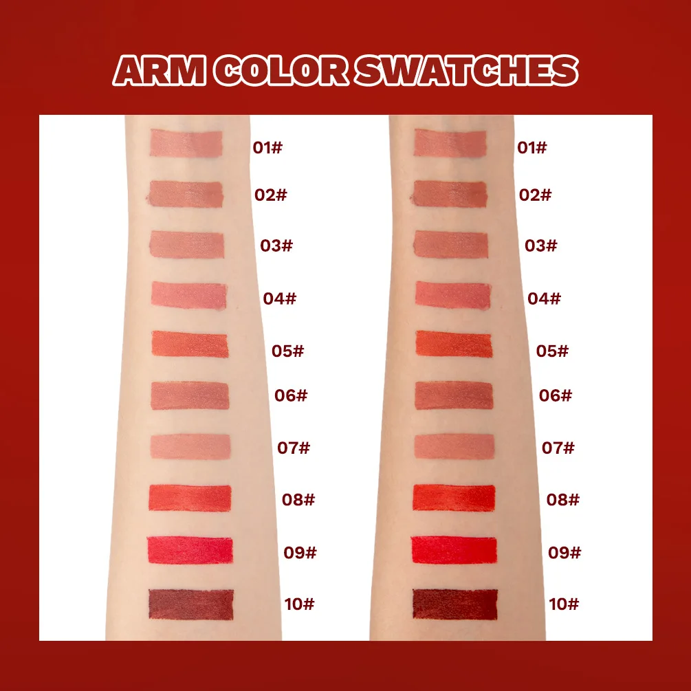 QIBEST 10 Color Matte Lipstick Makeup Waterproof Long Lasting Lip Stick Red Pink Lip Tint Velvet Lipsticks Women Cosmetics
