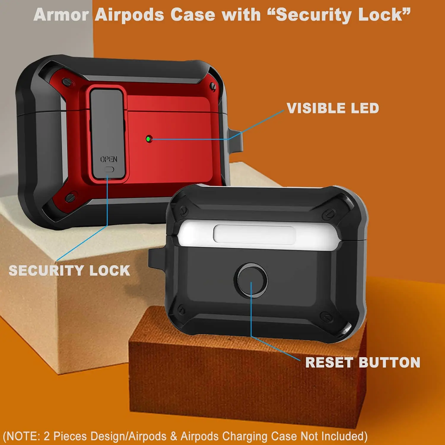 For Airpods 3rd Generation Case Cover with Lock  Armor Cool AirPods Gen 3 Case Hard Shell Shockproof AirPod case 2022