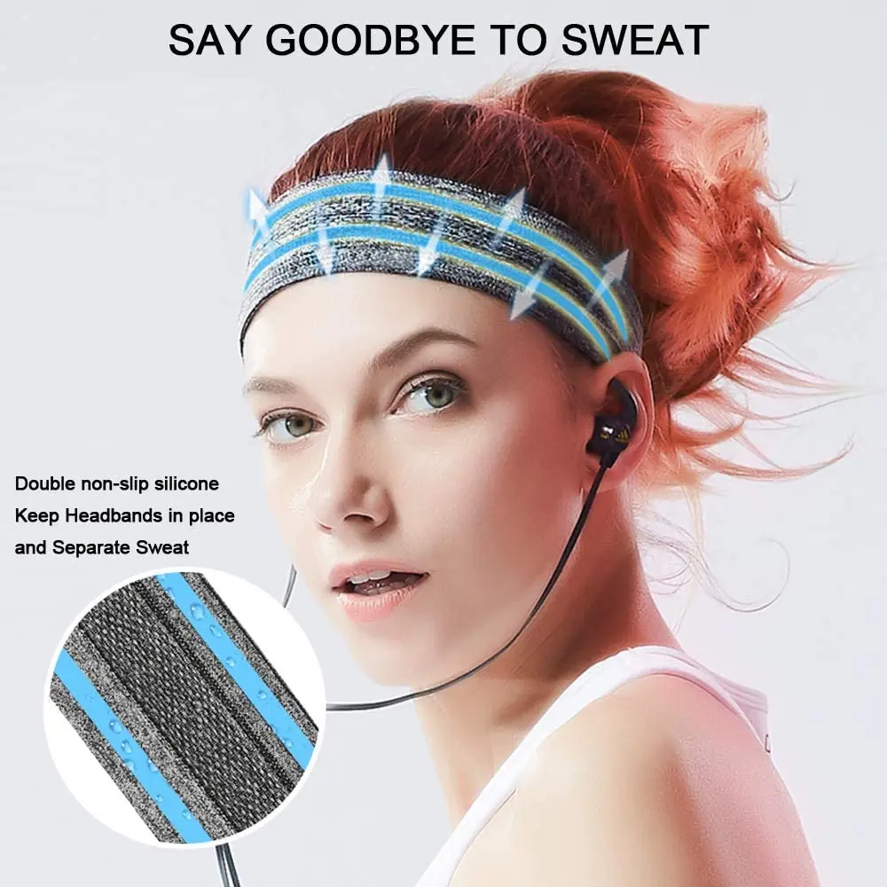 値引き Nonslip Elastic Sport Headbands Silicone Grip Exercise Hair