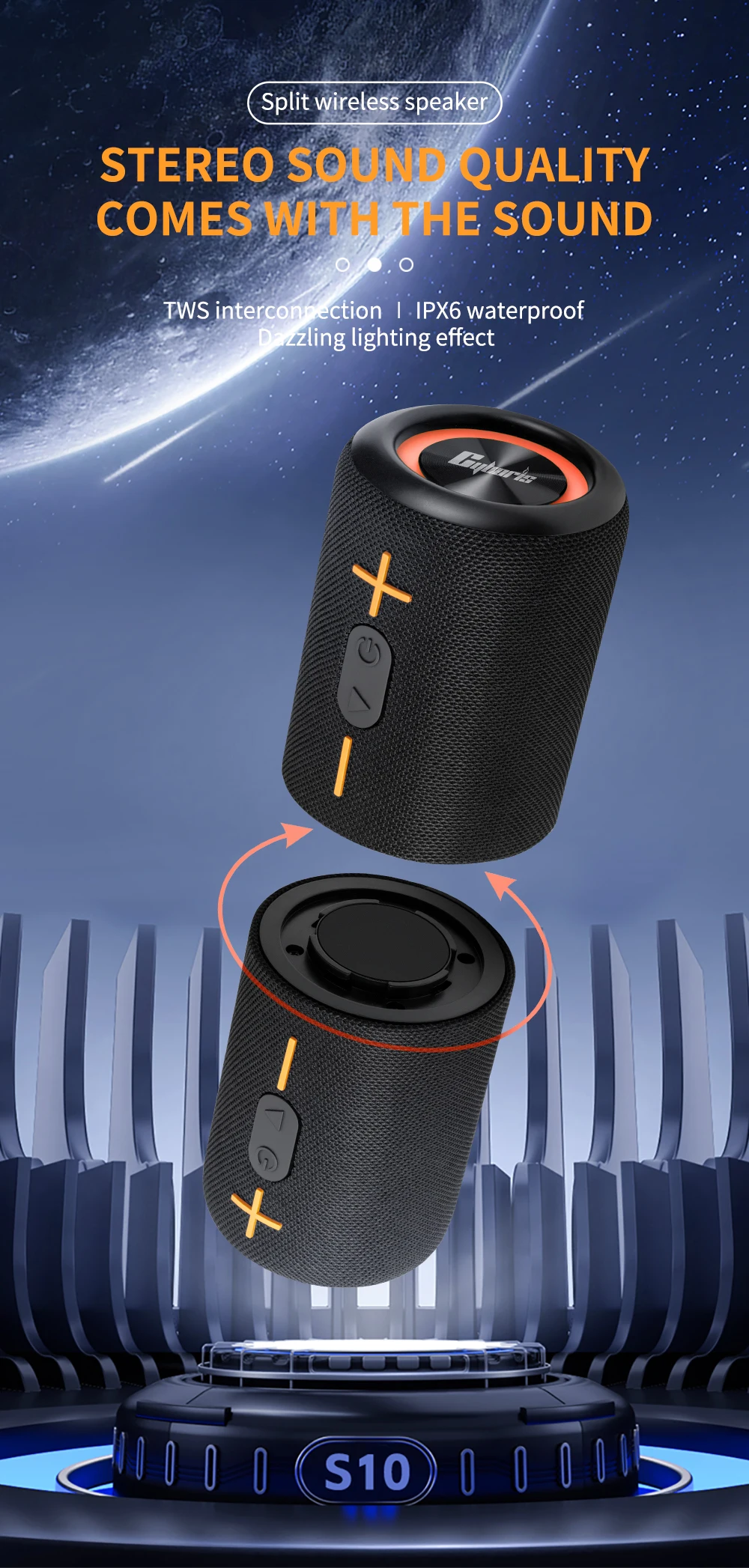2 in 1 Separable BT5.3 Speaker for TV with Subwoofer 360 Stereo Surround Wireless Music Box TF Card Home Theater TWS Speaker