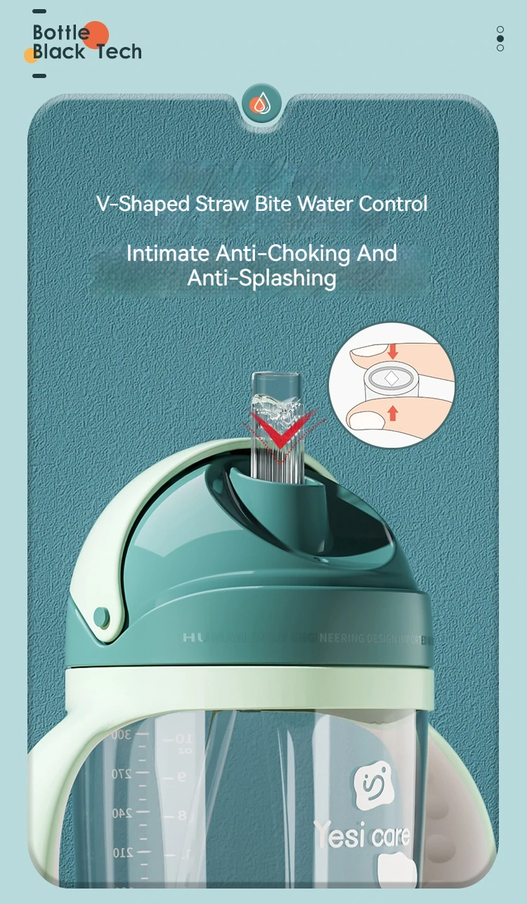 Portable High Quality 300ml Baby Feeding Bottle Direct Drinking Sipper