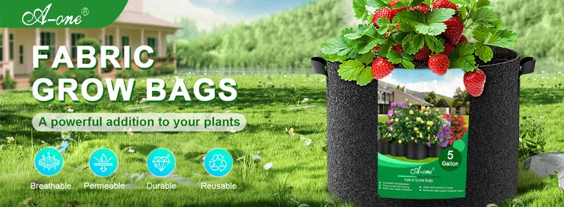1 Gallon Traditional Farmhouse Design Black Durable Non-Woven Fabric Grow Bags Handles 260-400 Thickness for Garden Outdoor Use supplier