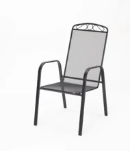 Patio Dining Metal Chairs,Outdoor Iron Seating Stackable Bistro Chairs - Supports 300 LBS,(Black)