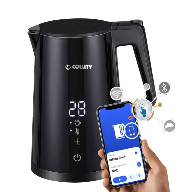 collity 1.7l black smart kettle wifi