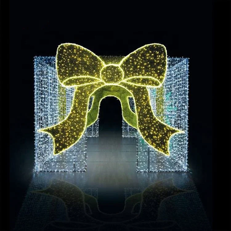 
 Подгонянный акриловый поперек улицы гигантский декоративный 3d СИД Рождественская Подарочная коробка мотив свет  