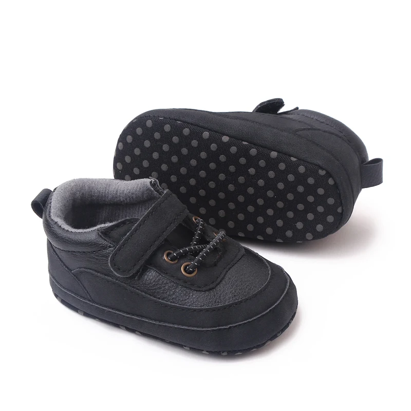 Hook&loop Design Soft PU Leather Baby Toddler Infant Shoes for Boys supplier