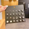 17 juego de pendientes de 12 piezas plateados
