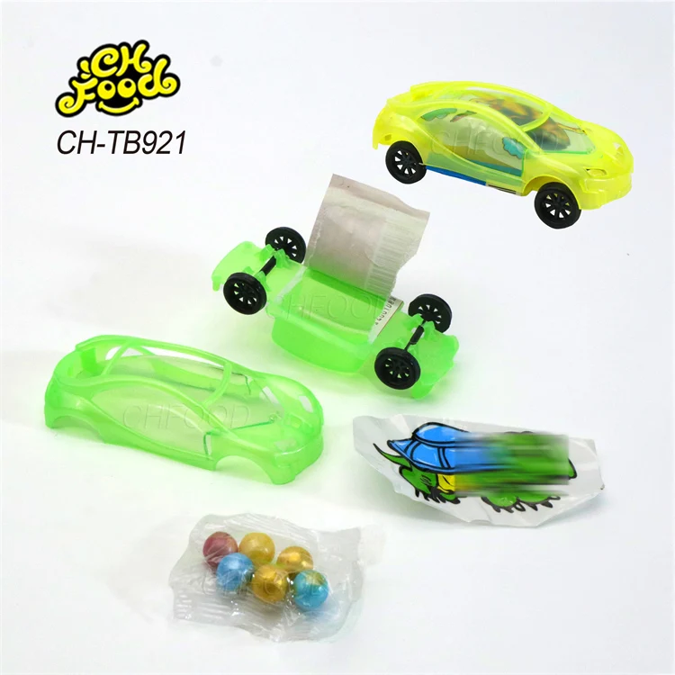 China Cheap Plastic Promotion Small Car with Tattoo and Candy Sweets for Children Boy's Candy Toys