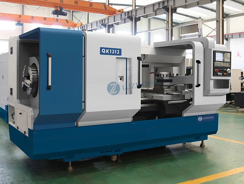 China QK1313 Torno CNC Pipe Threading Lathe 130mm Spindle Hole Double Chuck Horizontal Heavy Duty Single Spindle GSK Control