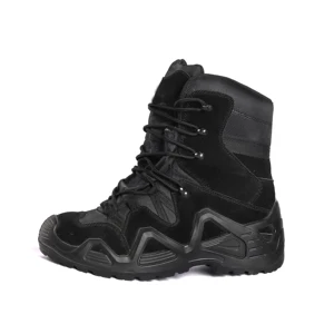 High Top Lace-up Suede Cow Leather Outdoor Shoes Lightweight Hiking Shoes Hard wearing Tactical Shoes Anti Slip Walking Footwear