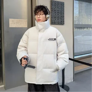 OEM Custom Design Waterproof Windproof Breathable Fall/Winter Men's Casual Thick Down Jacket Warmth Loose Fit Varsity Logo 100%