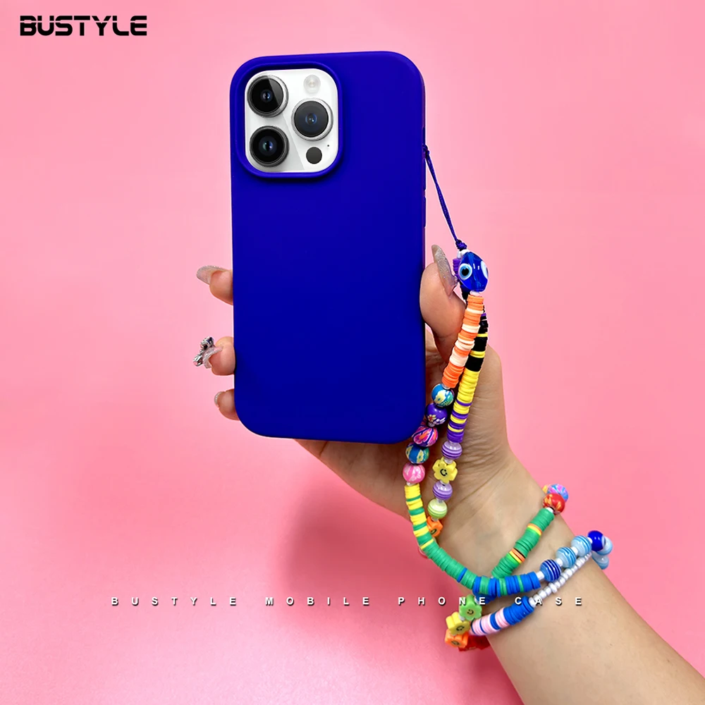 Fashion Cute Loop Butterfly Pearls Beading Chain Mobile Cases And Lanyard For Iphone 14 Phone