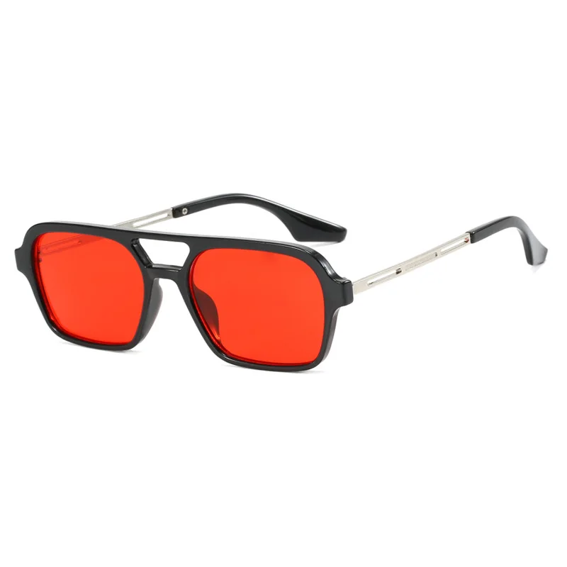 2024 Shuangliang Retro Sunglasses Popular Instagram Personalized Square Lenses Custom Black Gray Multi-Frame Small Metal PC