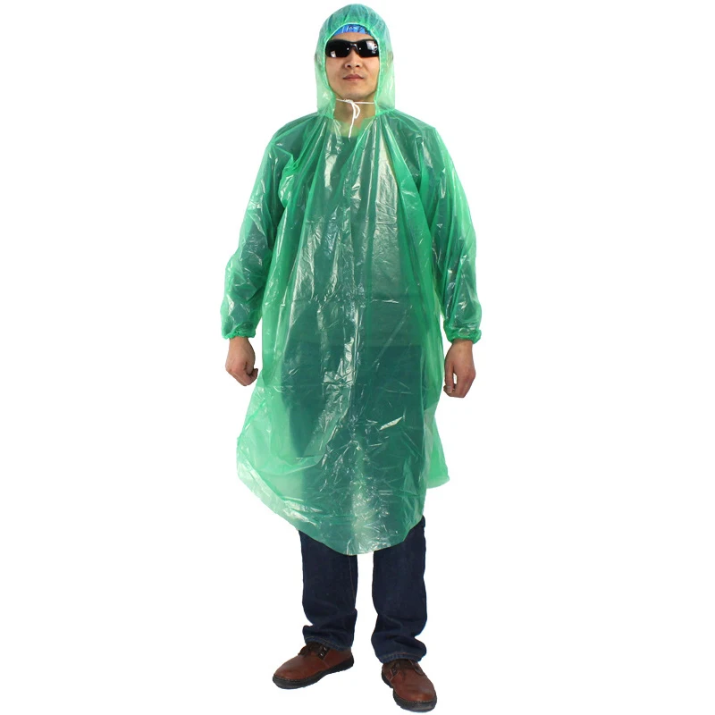 Happyyami Travel Poncho Rain Coat Pack Disposable Rain Suit With