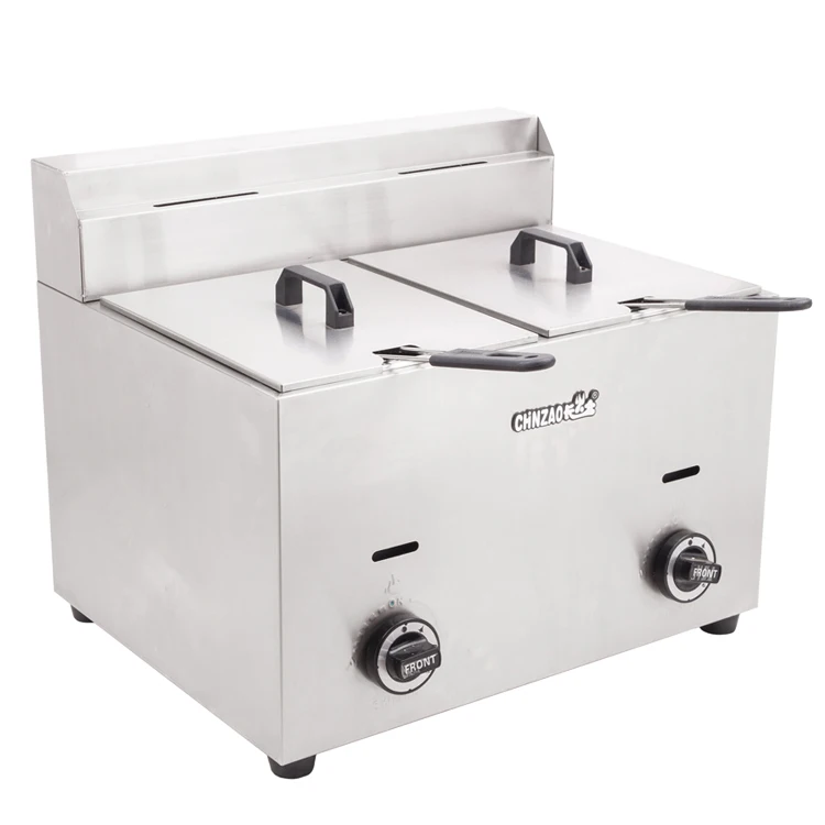 10L Double Tanks Commercial Table Top Gas Deep Fryer for Buffet Kitchen Equipment