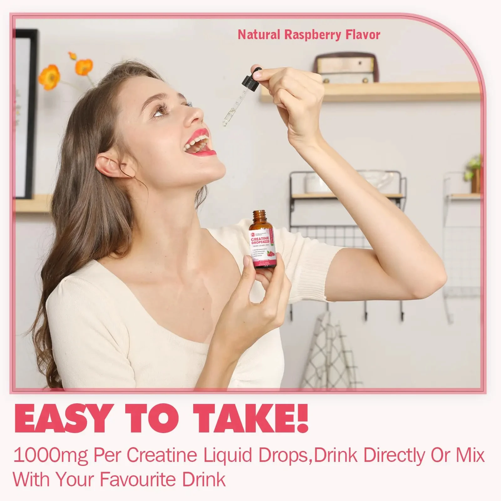 Creatine Monohydrate Liquid Drops Preworkout Supplement For Adults