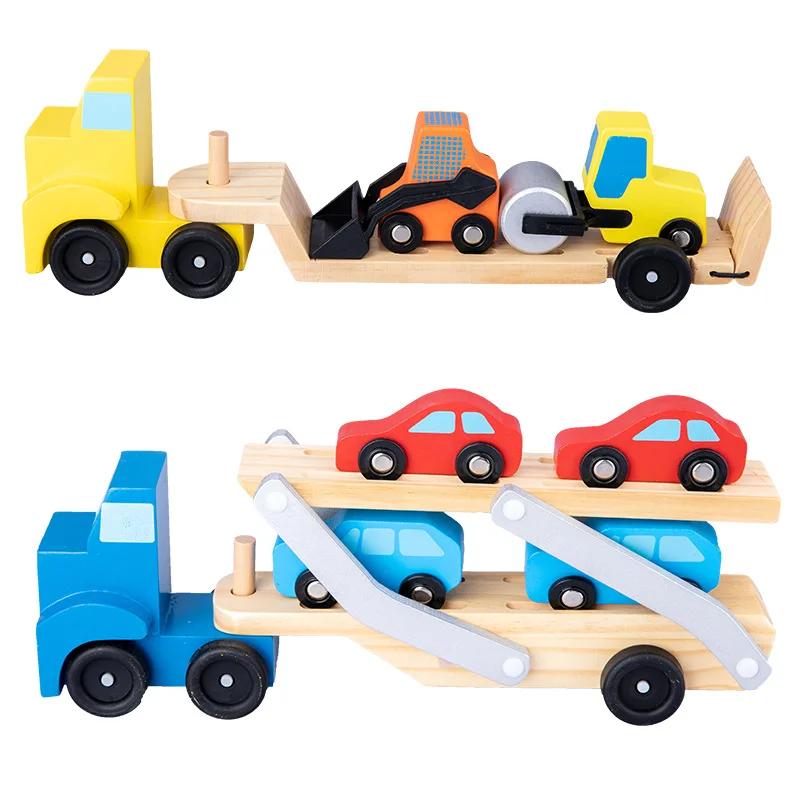 wooden toy car carrier