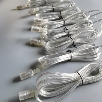 2m 0.5mm 20AWG transparent led neon strip flex connectors wire with power adapter for led neon signs