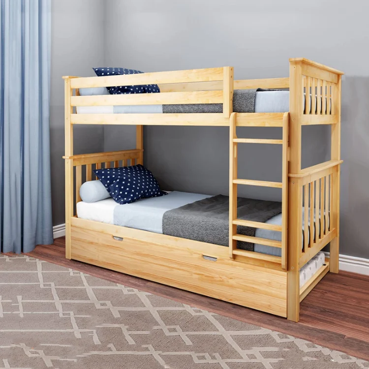 Solid Wooden Kids Bunk Bed Children Bunk Bed Bedroom Furniture Modern ...