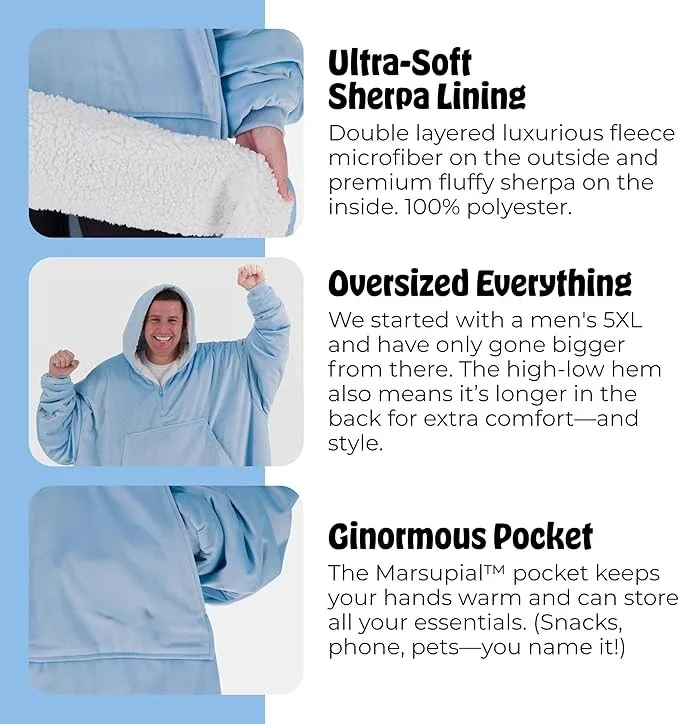 Quilted Plaid Pattern Hoodie Character-Designed Wearable Blanket Perfect Birthday Gift for Adults Kids Women Moms Mother's Day