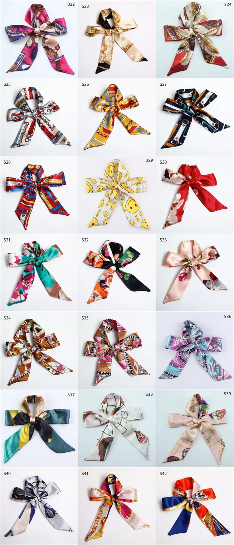 Custom Arts Photos Digital Printed Thin Bag Purse Scarf Silk Twill Skinny Scarf