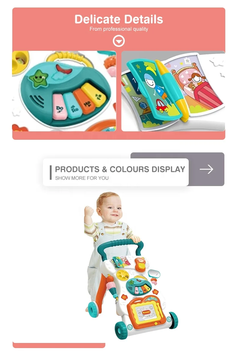 Многофункциональная модель ручной обучающий детский ходунок для коляски музыкальная игрушка