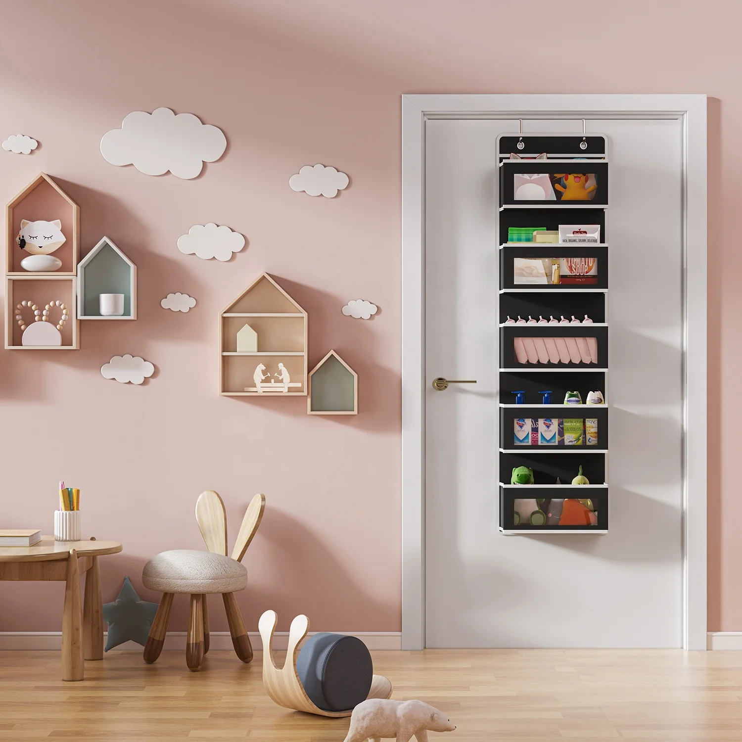 Bestseller Über-der-tür Transparenter Fenster-hängeorganizer Zum Großhandelspreis Hängender Windel-organizer Für Kinderzimmer