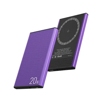 2025 New Arrival 5000mAh Slim Battery 20W USB C Fast Charging Cooling Magnetic Wireless Charger Power Bank Aluminum Alloy Heat