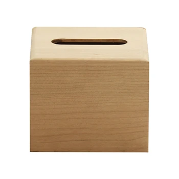 Custom Eco-friendly Square wood Tissue Box Cover Wooden Napkin Storage Box for Home Hotel Restaurant Use