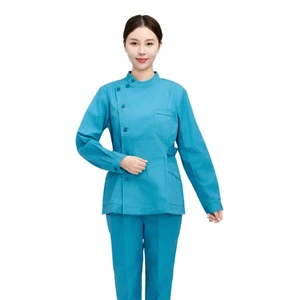Hospital Nurse Uniform Medical Scrubs Unisex Polyester/Cotton Needle Detection for Hospital Beauty Salon Dental Clinic