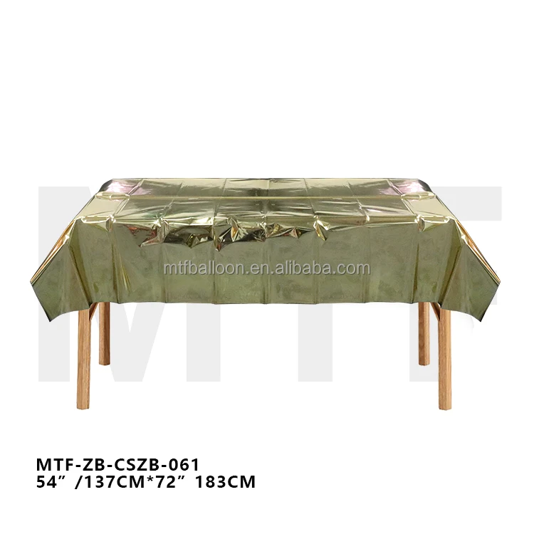 Wholesale Aluminum Film Mylar Tablecloth Colorful Foil Disposable Table